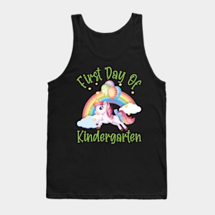 Pretty Unicorn and Rainbow | First Day of Kindergarten Tank Top